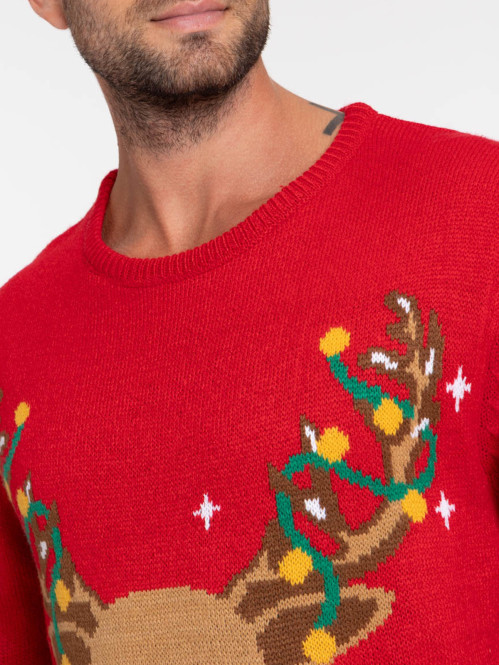Pull renne de noël homme