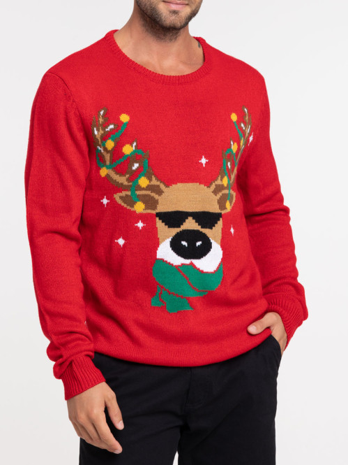 Pull renne de noël homme