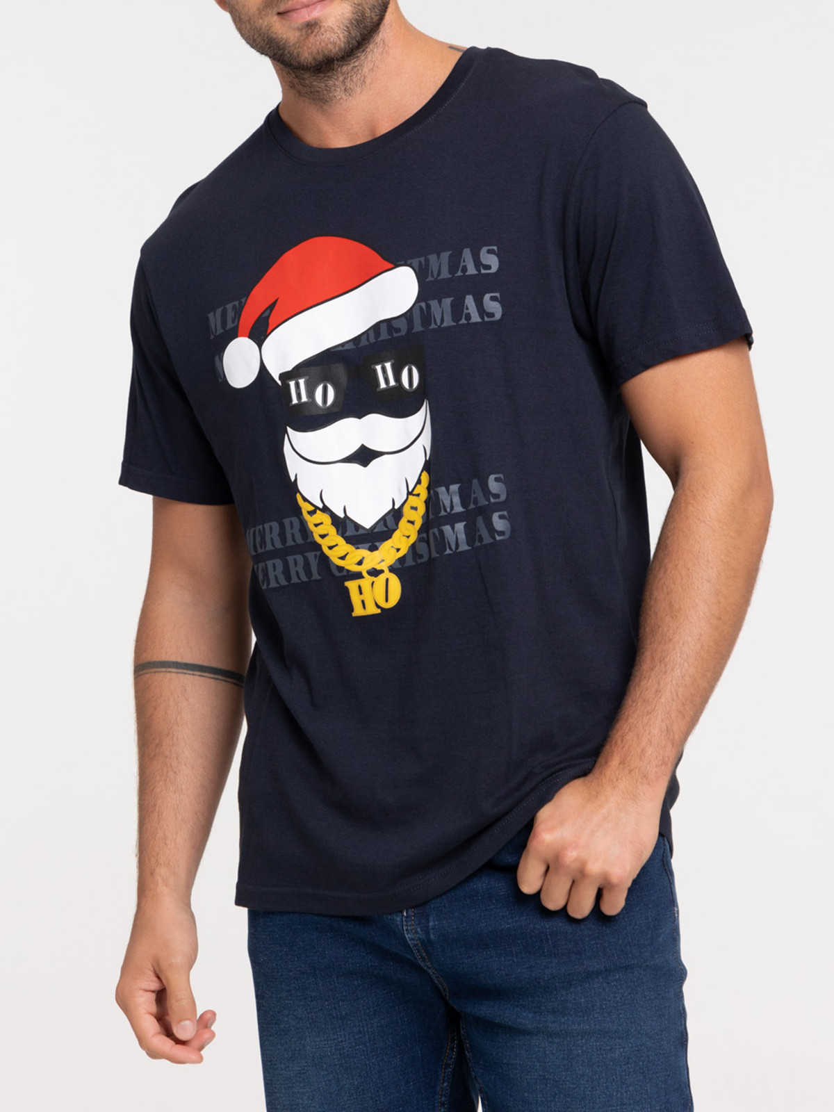 T-shirt de Noël homme marine navy T-shirt de Noël homme marine navy