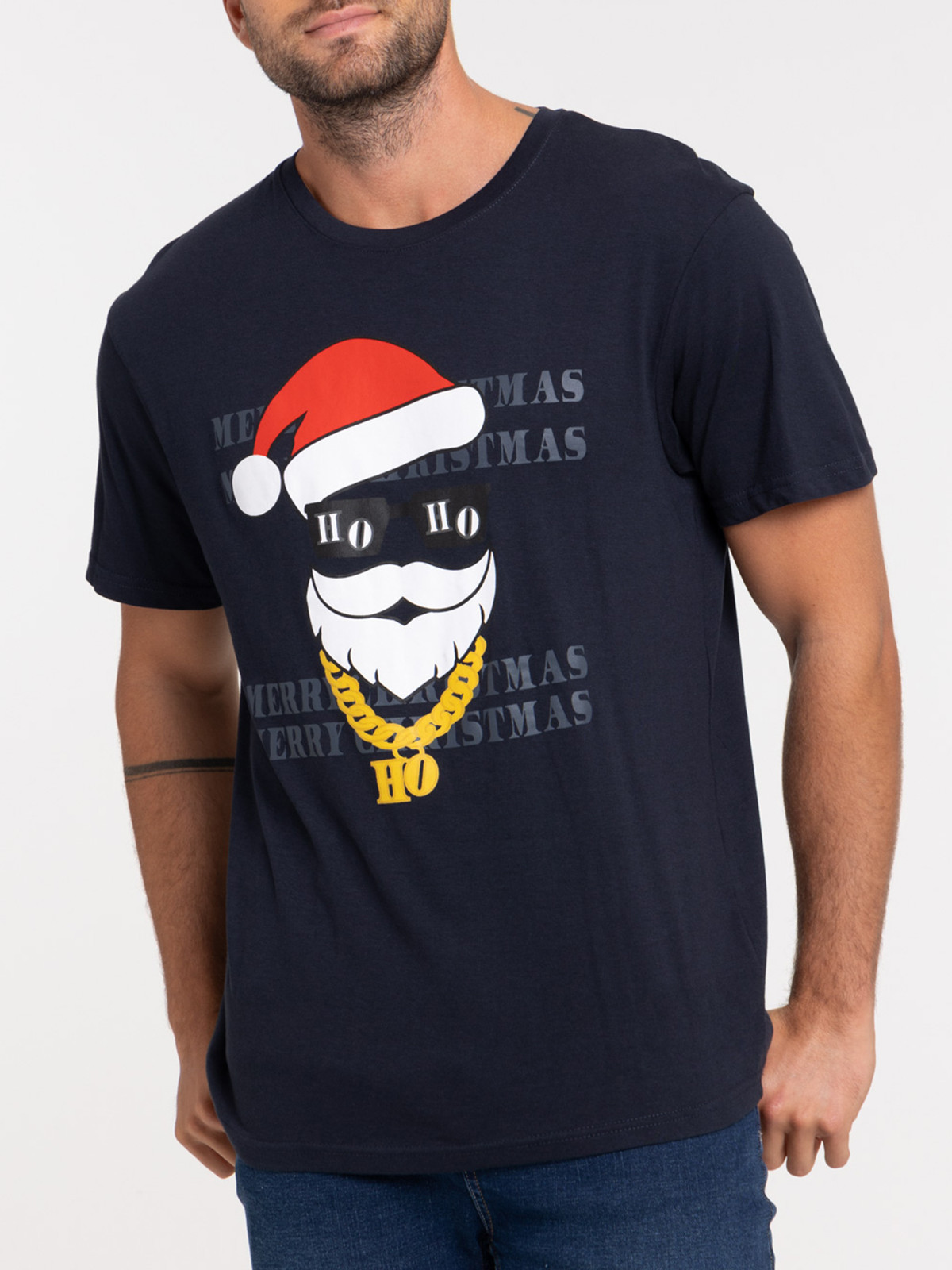 T-shirt de Noël homme marine navy T-shirt de Noël homme marine navy