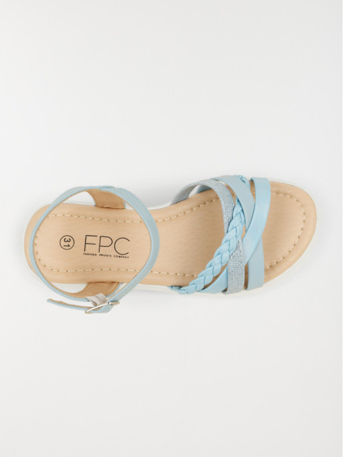 Sandale bleue plateforme...