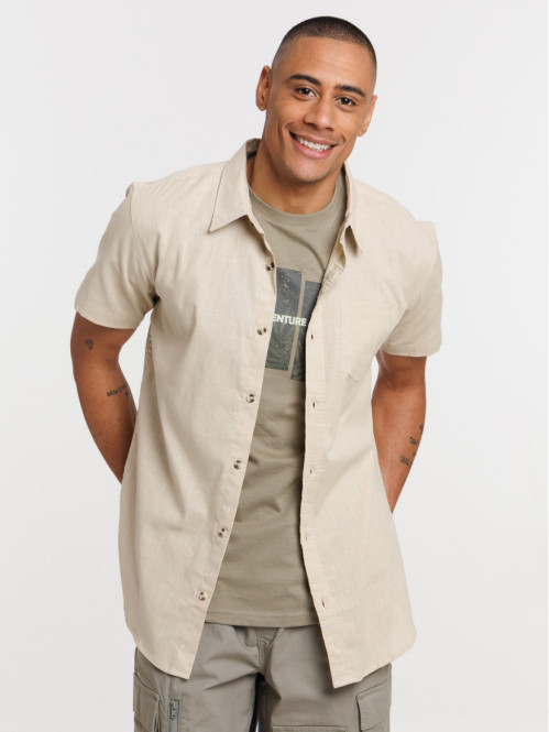 Chemisette beige grisé homme