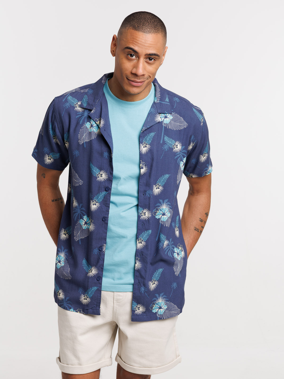 Chemisette fleurs tropicales homme Chemisette fleurs tropicales homme