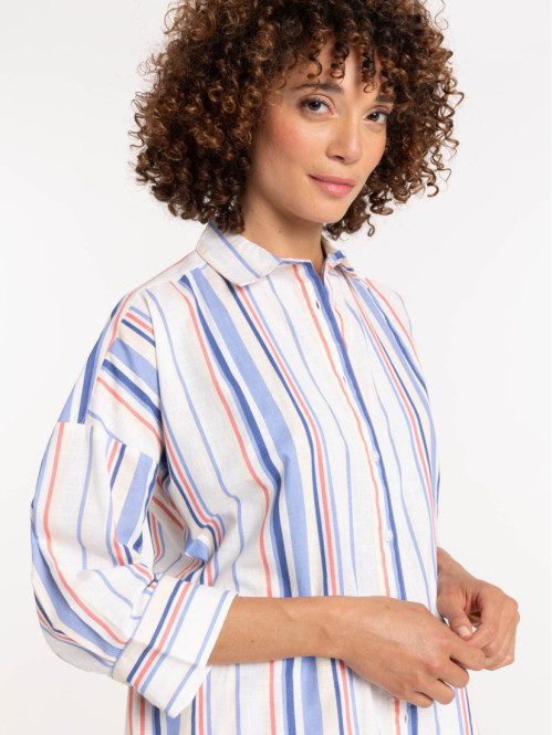 Maxi chemise rayée femme