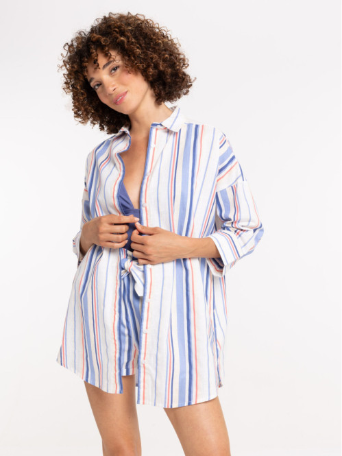 Maxi chemise rayée femme