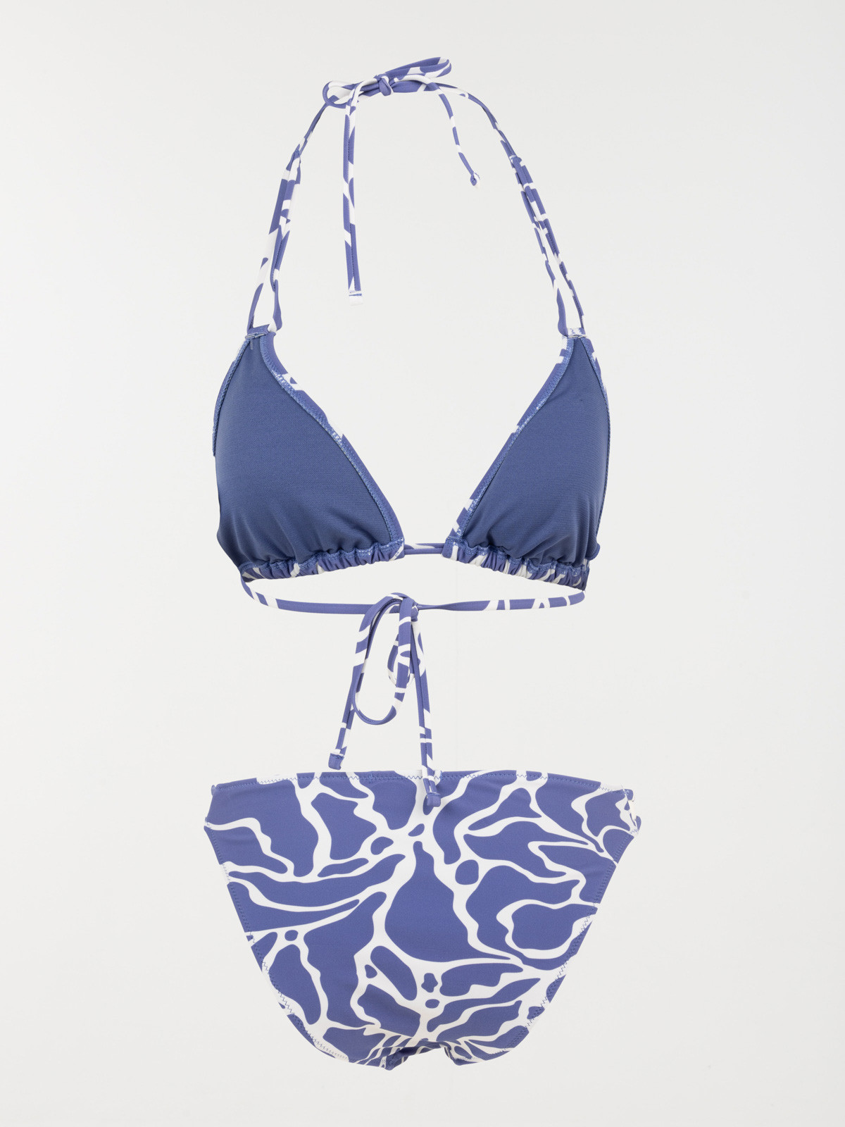 Maillot de bain 2 pièces bleu femme