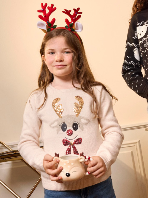 Pull de Noël sequins fille...