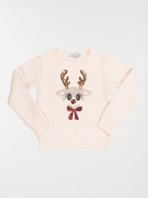 Pull de Noël sequins fille...