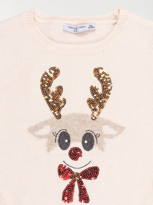 Pull de Noël sequins fille...