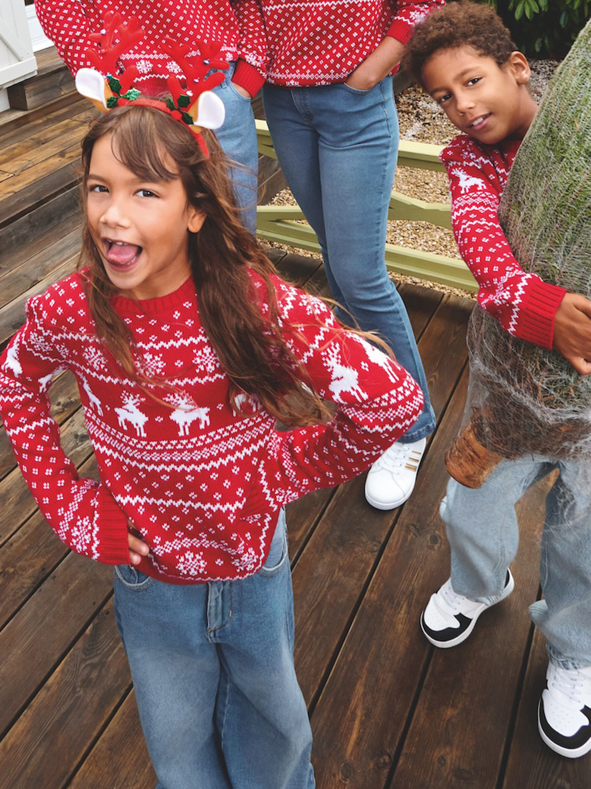 Pull de Noël imprimé enfant (3-12A) Pull de Noël imprimé enfant (3-12A)