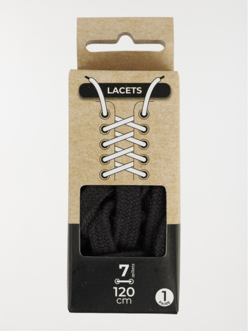 Lacets plats noirs 120 cm 7...