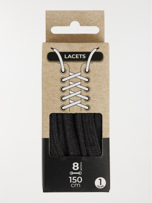 Lacets plats noirs 150 cm 8...