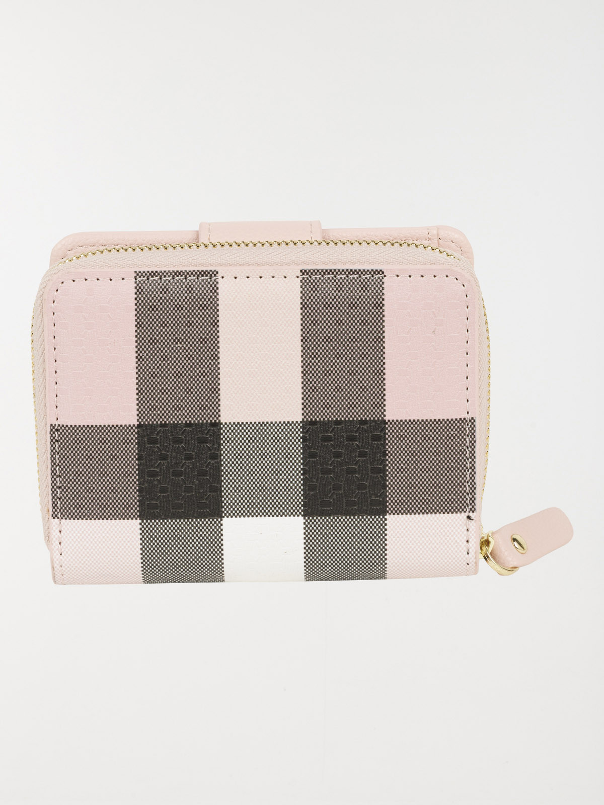 Porte-monnaie imprimé carreaux femme