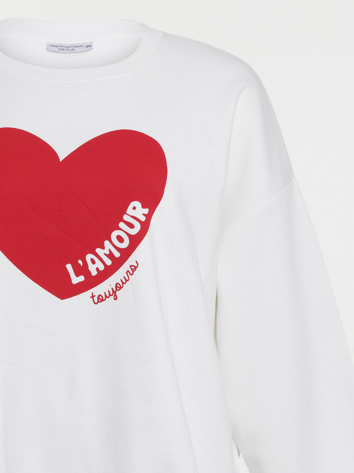Sweat coeur grande taille femme