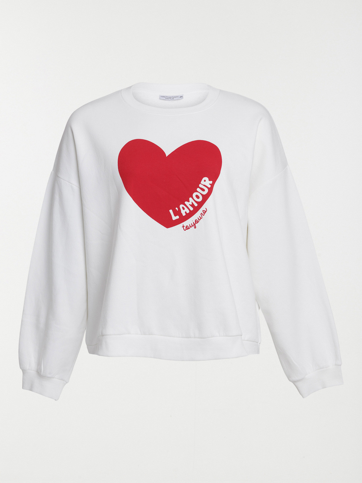 Sweat coeur grande taille femme