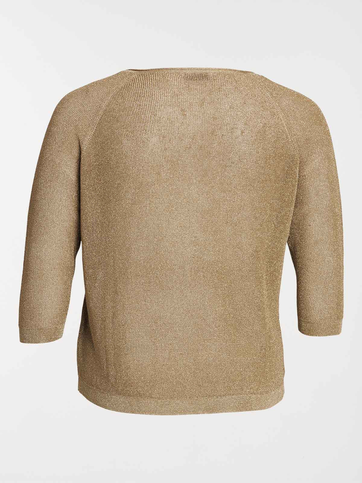 Pull col V caramel grande taille femme Pull col V caramel grande taille femme