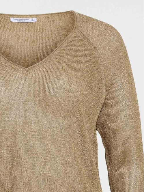 Pull col V caramel grande...