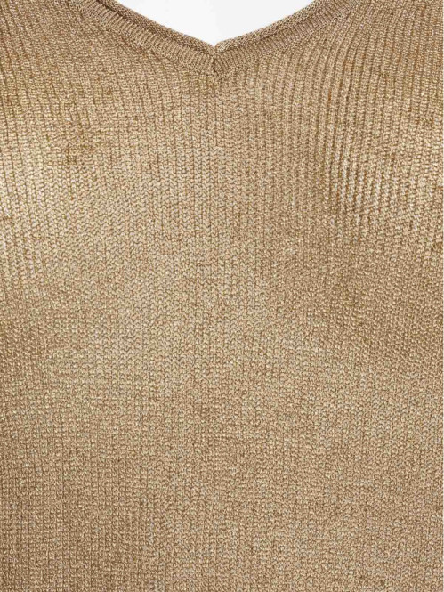 Pull col V caramel grande...