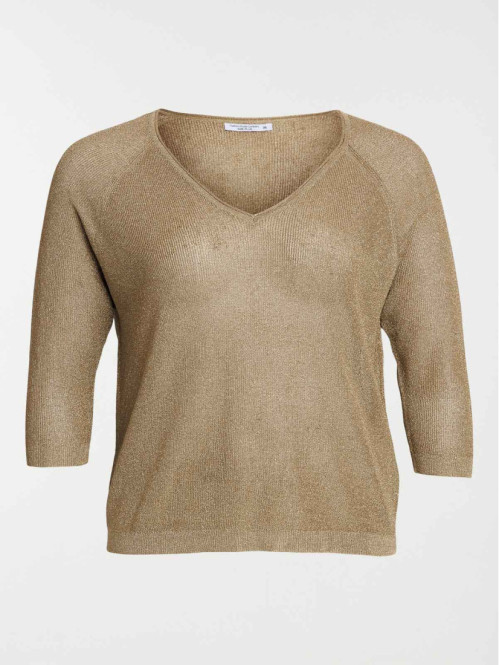 Pull col V caramel grande...