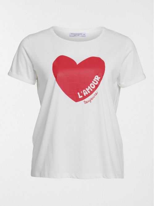 T-shirt coeur grande taille...