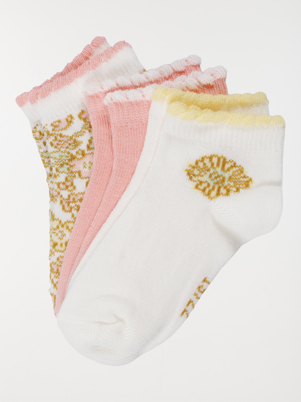 Lot 3 paires chaussettes fleuri fille Lot 3 paires chaussettes fleuri fille