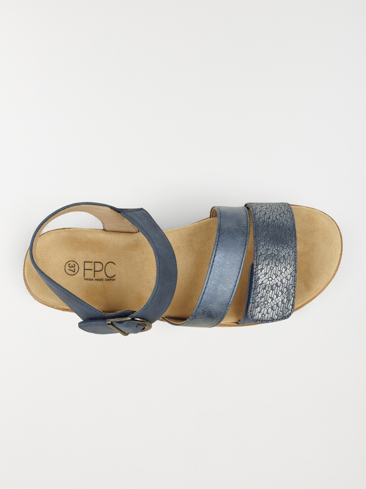 Sandales compensées bleues femme (36-41)