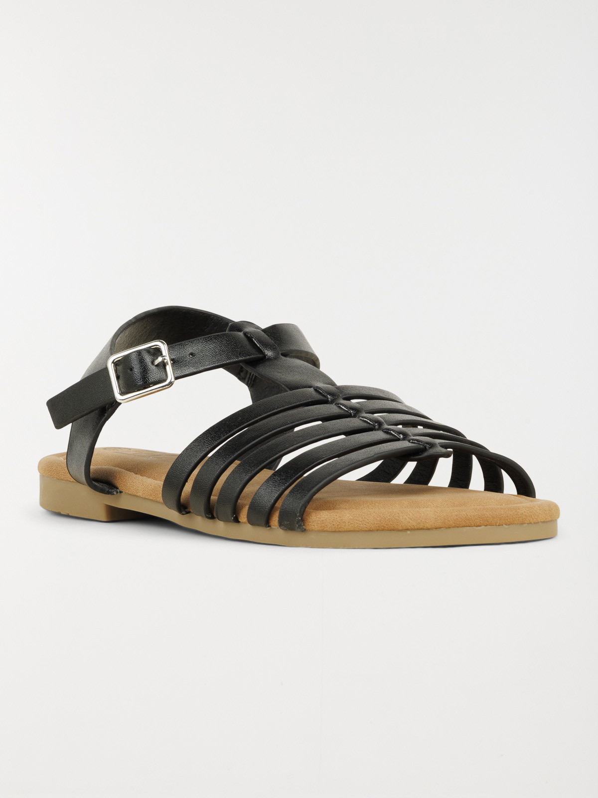 Sandales noires plates femme (36-41)