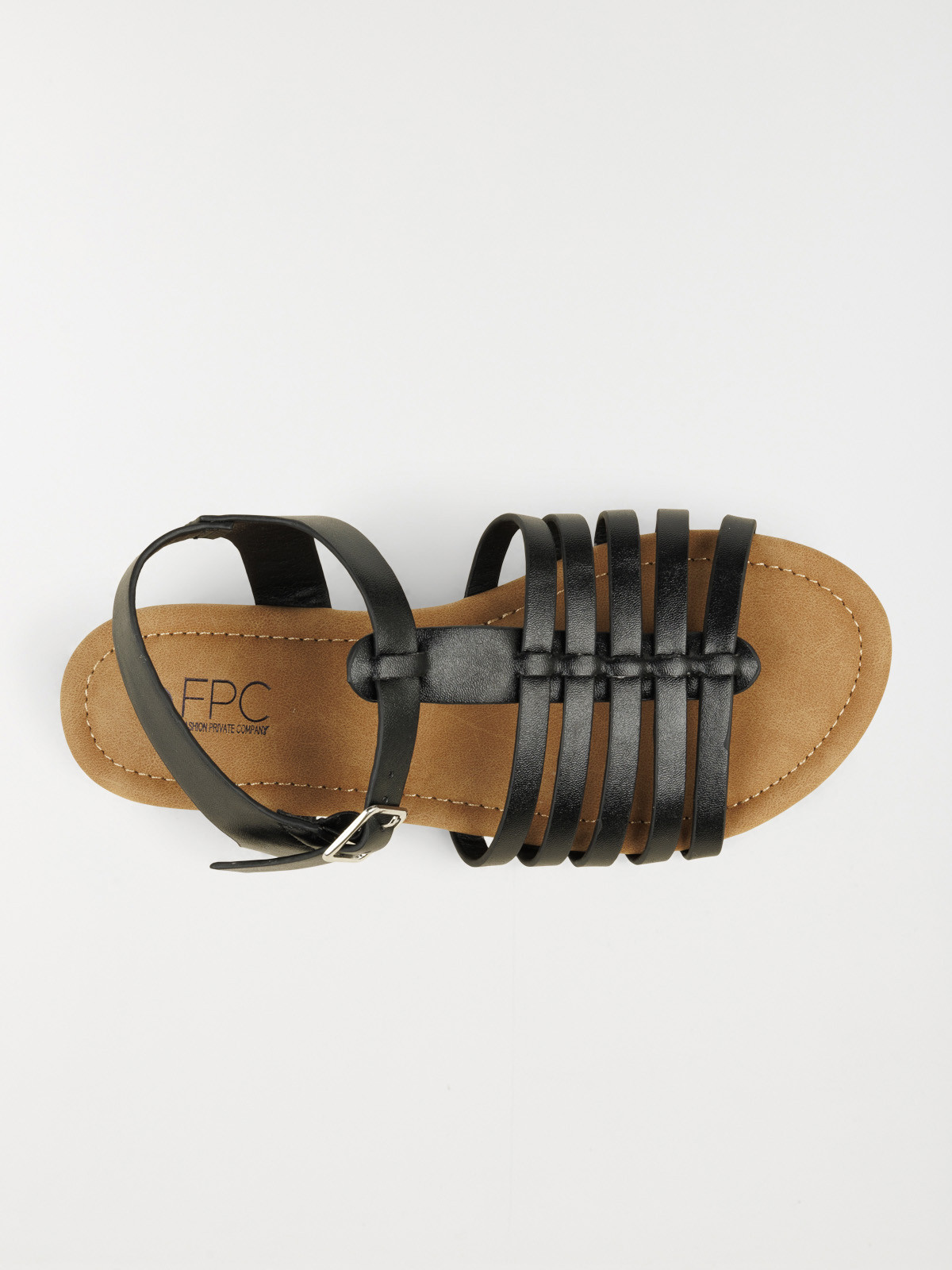 Sandales noires plates femme (36-41)