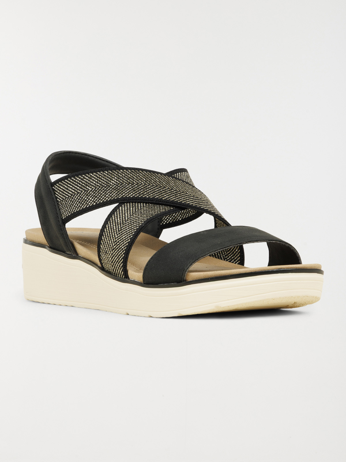 Sandale compensée noire femme (36-41)