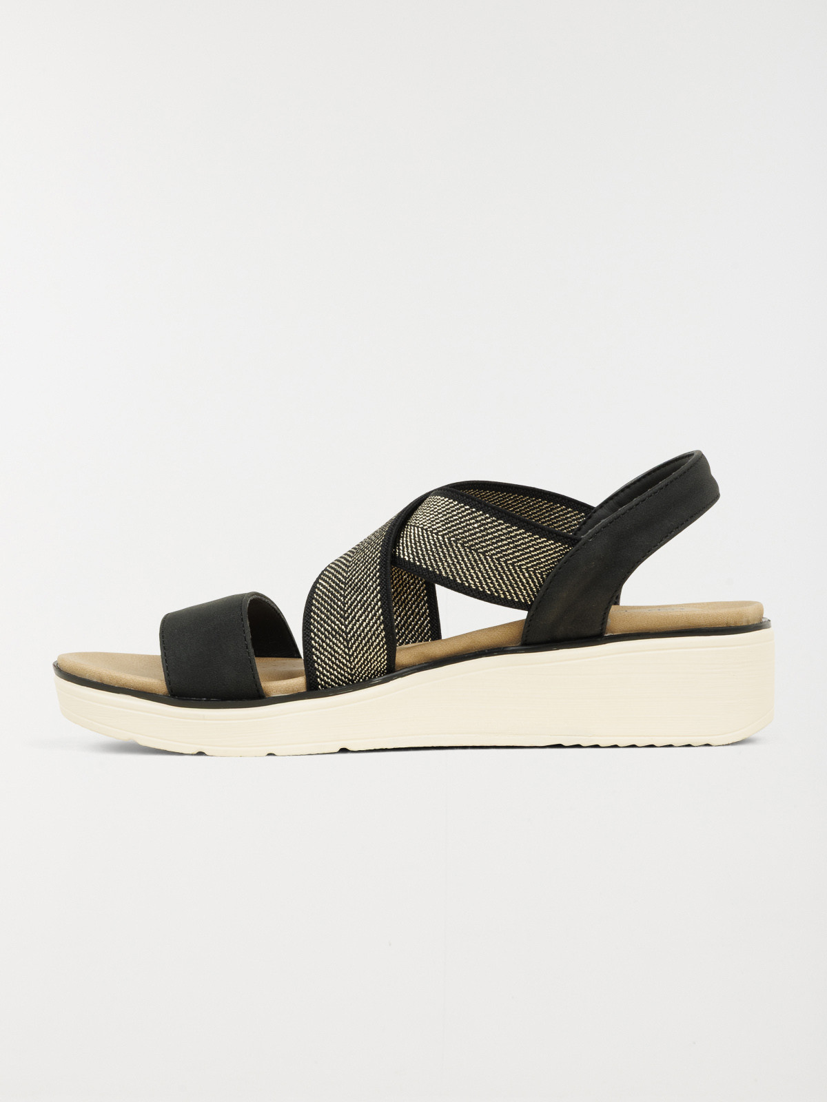 Sandale compensée noire femme (36-41)