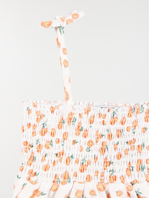 Débardeur smocké fleuri fille (10-16A)