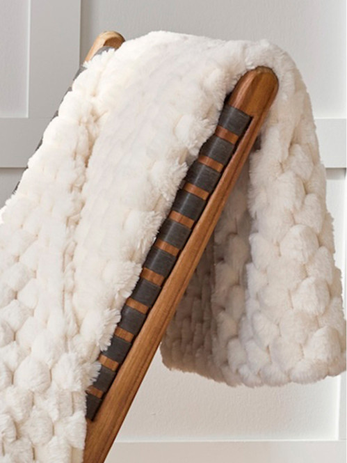 Plaid blanc cassé 130 x 160 cm