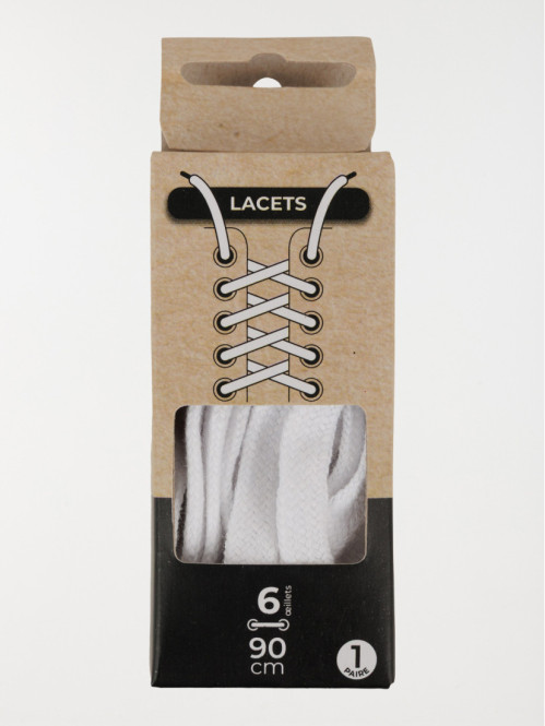 Lacets plats blancs 90 cm 6...
