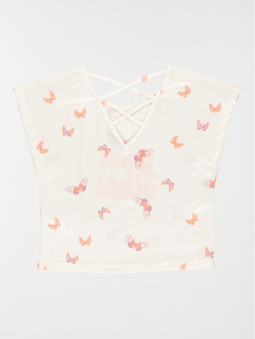 T-shirt message papillon fille (10-16A) T-shirt message papillon fille (10-16A)