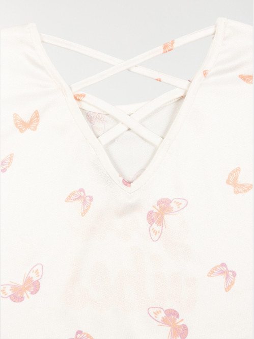 T-shirt message papillon fille (10-16A) T-shirt message papillon fille (10-16A)