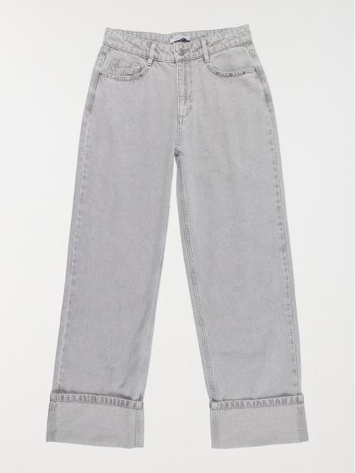 Jean wide leg gris neige...