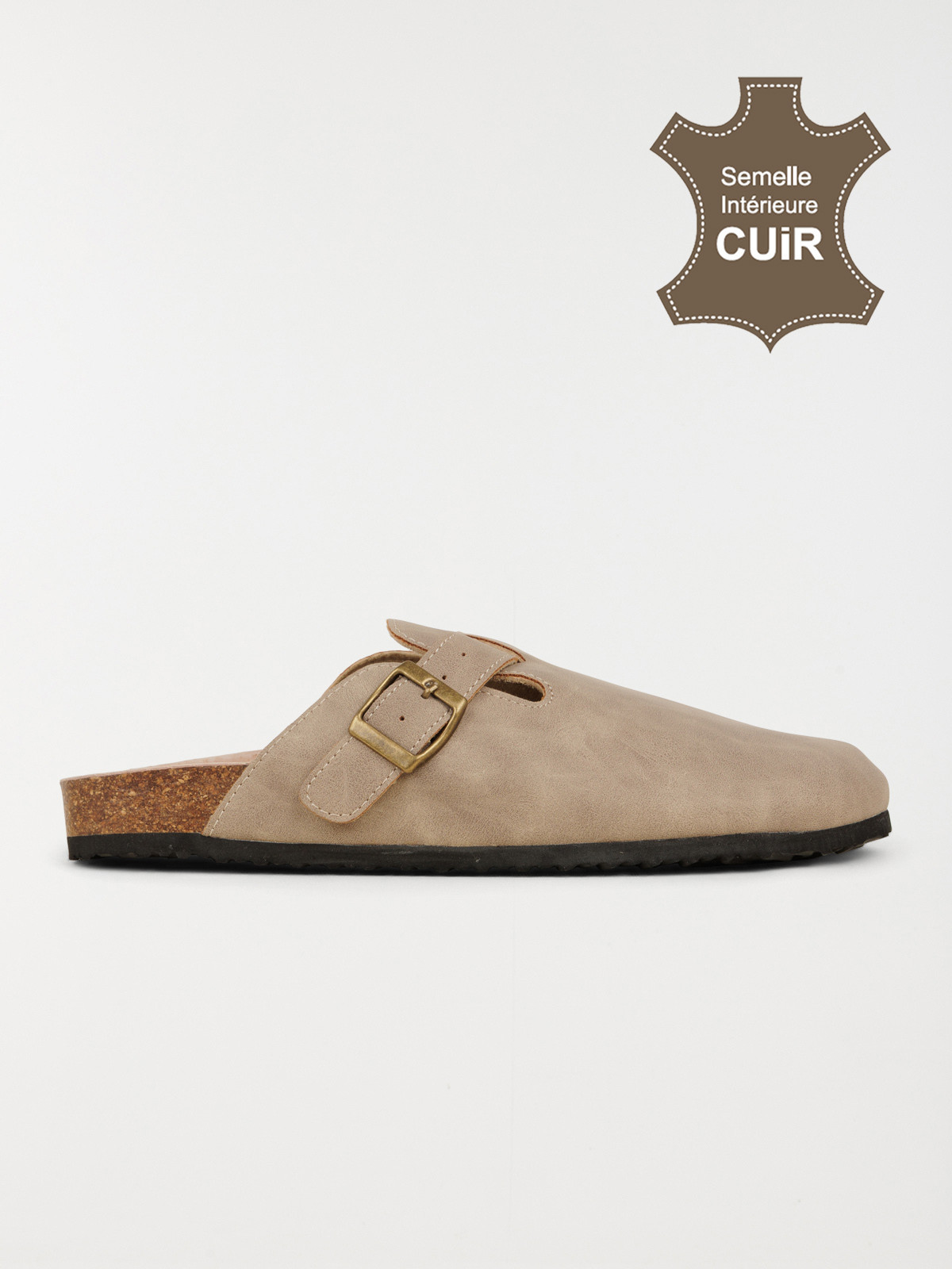 Mule sabot homme taupe (40-46)