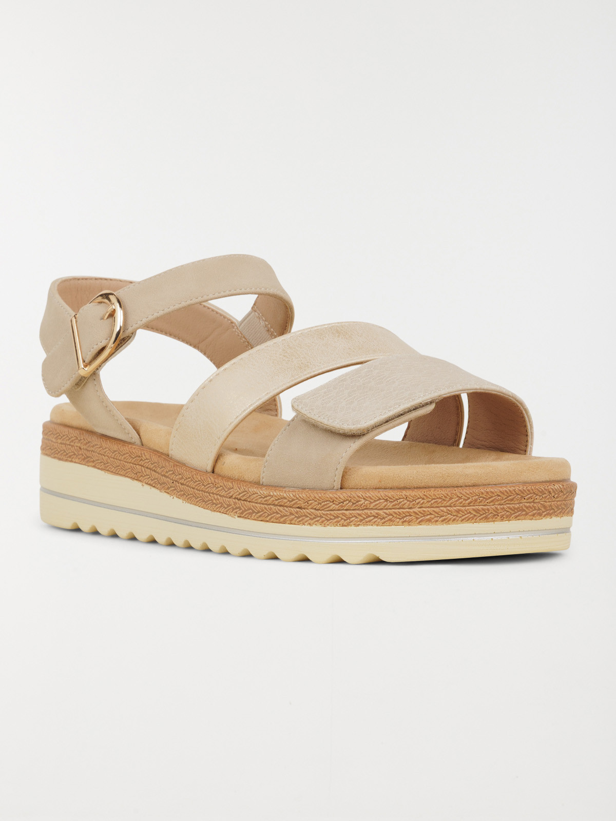 Sandales compensées femme beige (36-41)