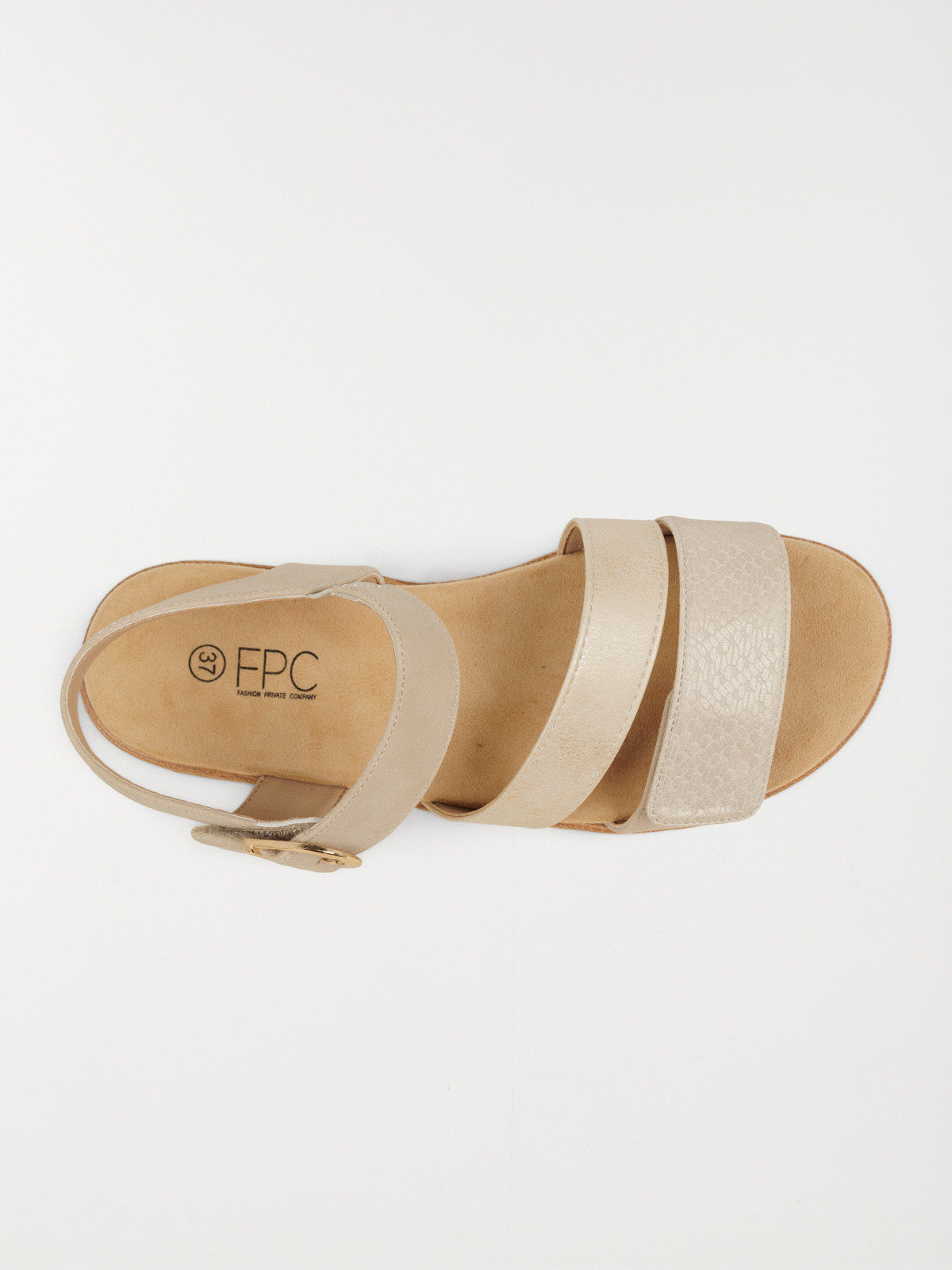 Sandales compensées femme beige (36-41)