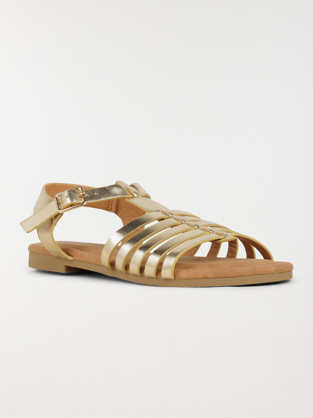 Sandales dorées plates femme (36-41)
