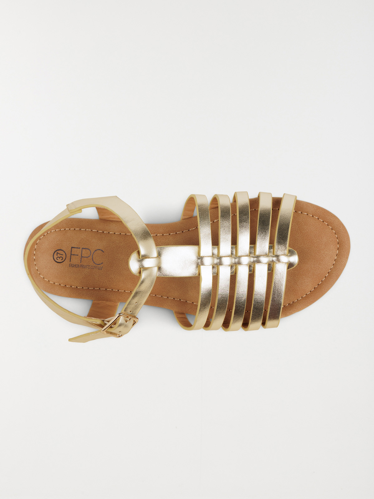 Sandales dorées plates femme (36-41)