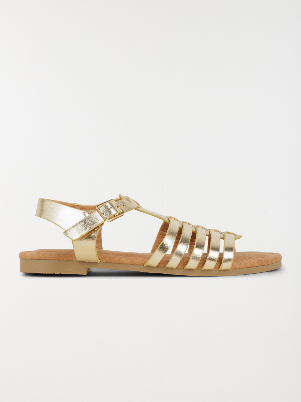 Sandales dorées plates femme (36-41)