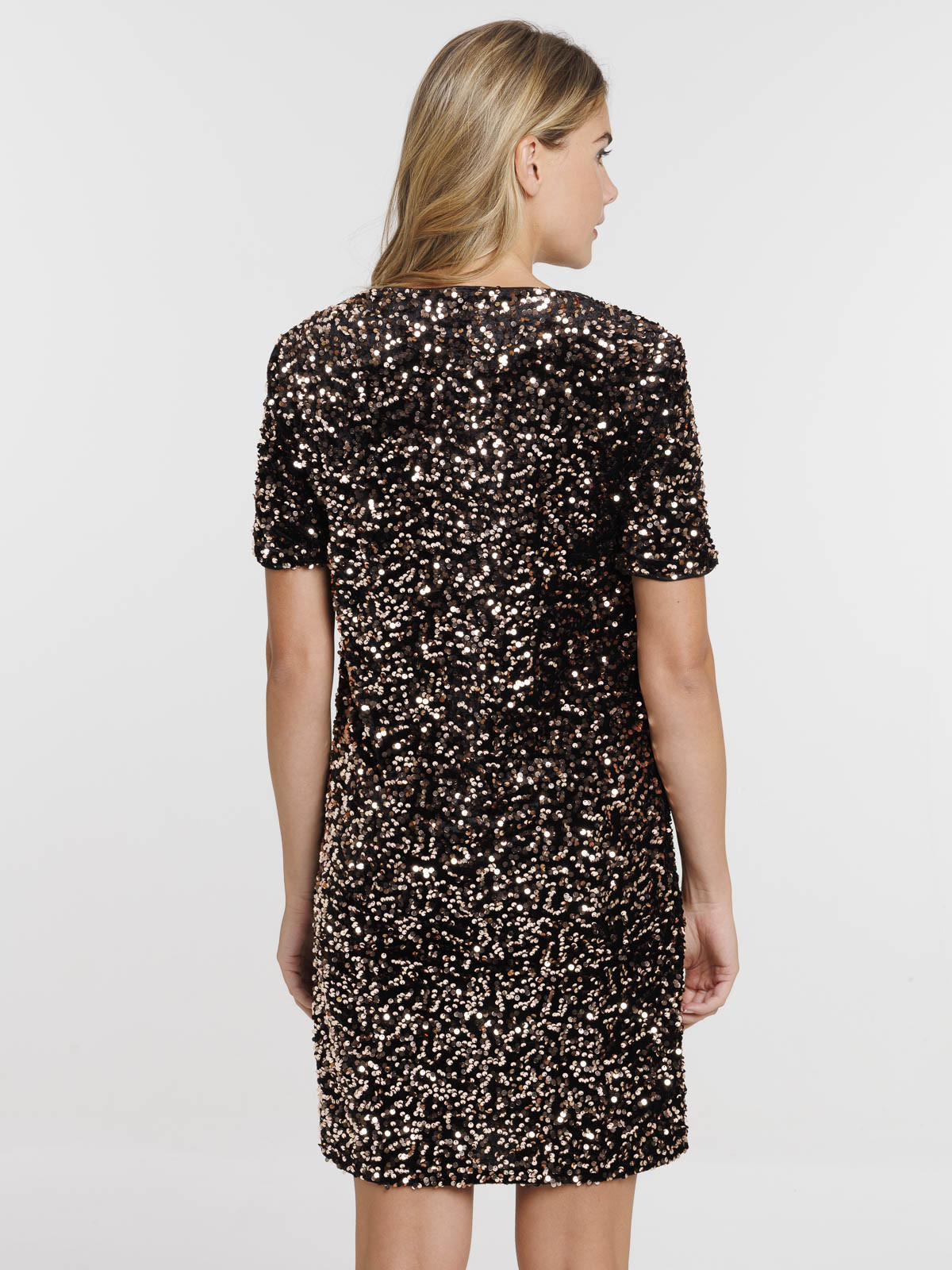 Robe courte noire sequins femme Robe courte noire sequins femme