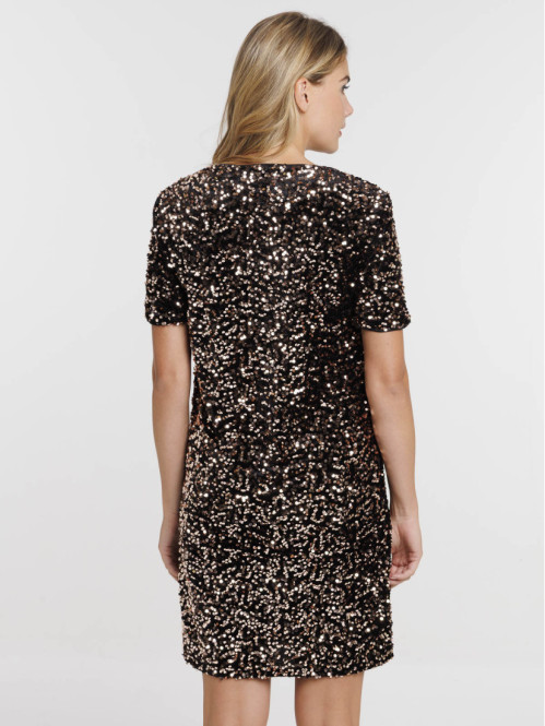 Robe courte noire sequins...