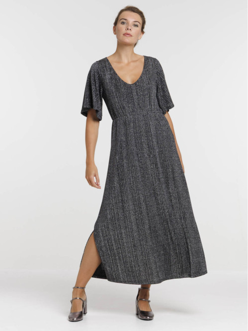 Robe longue noire femme