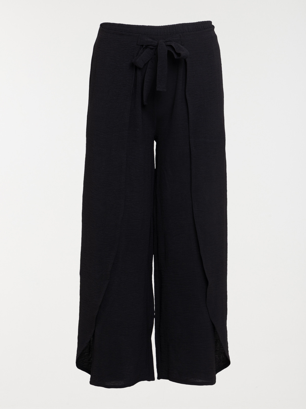Pantalon noué noir grande taille femme