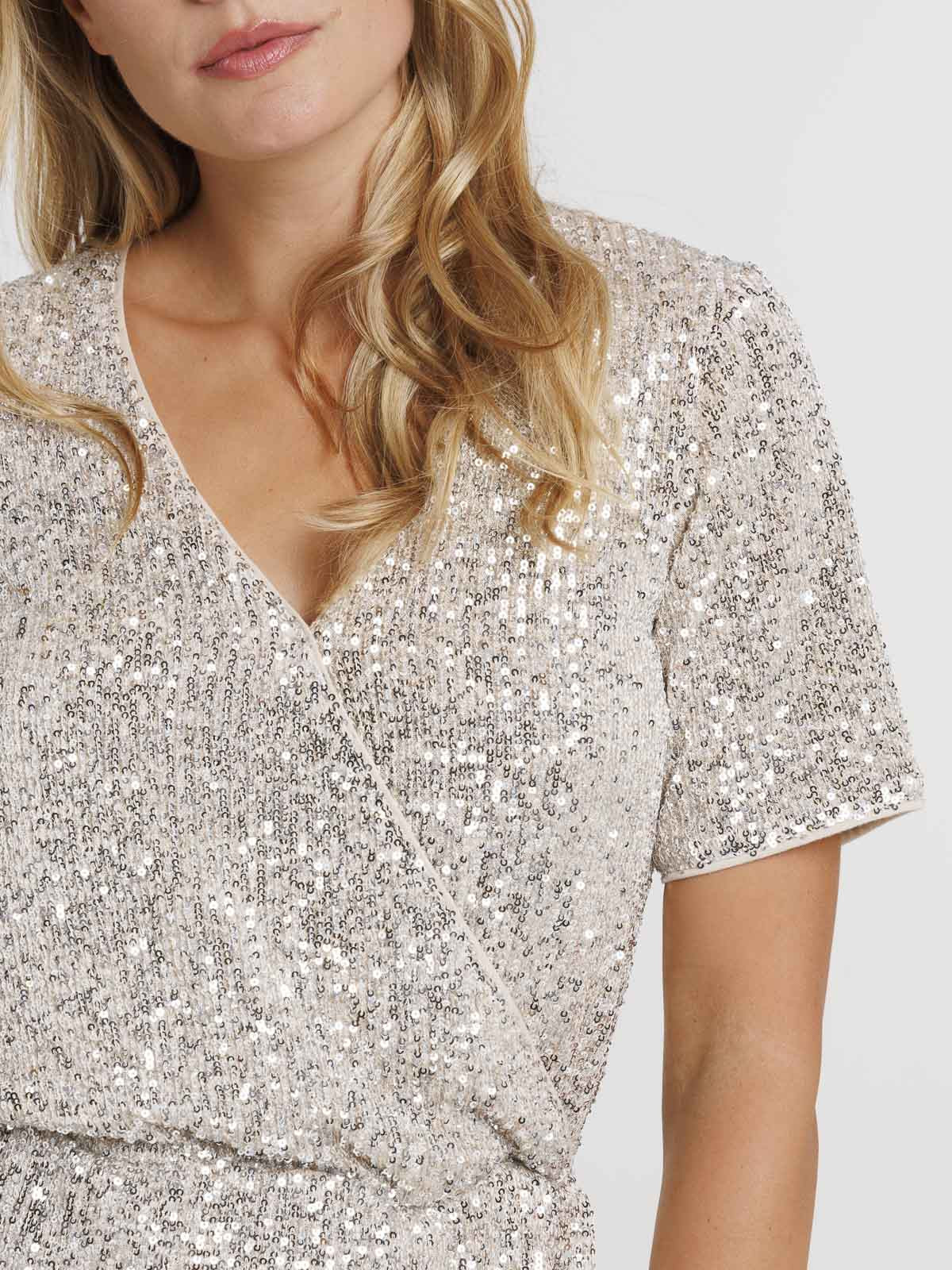 Combishort sequins coloris silver femme Combishort sequins coloris silver femme