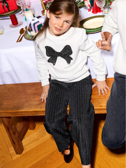 Sweat noeud en sequin fille...