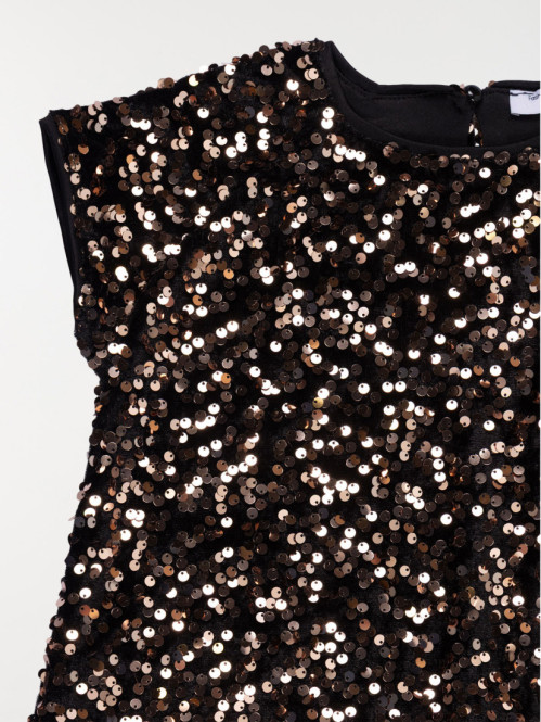 Robe noire sequins fille...