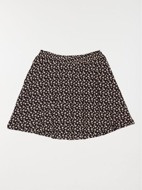 Jupe noire fleurie fille (10-16A)